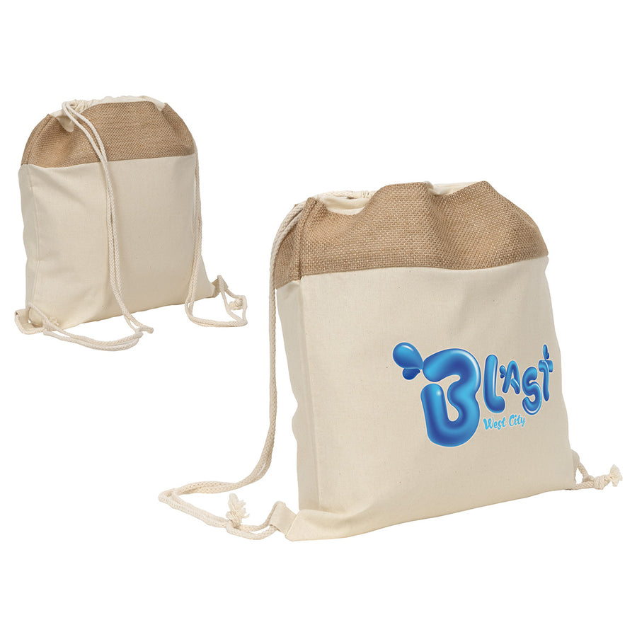 Savanna Jute & Recycled Cotton Drawstring Backpack